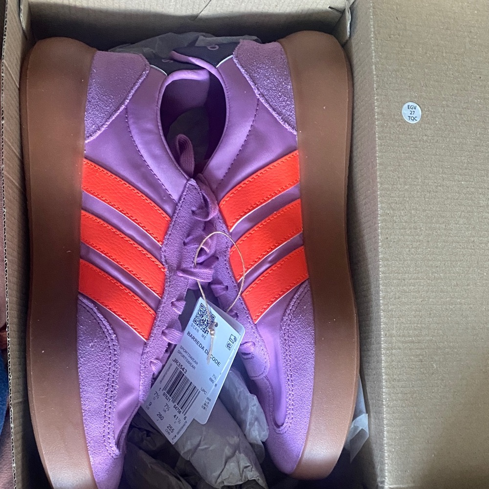 Adidas Purple and Orange Sneakers